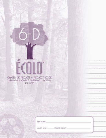 Grand cahier de projet Écolo no. 6D